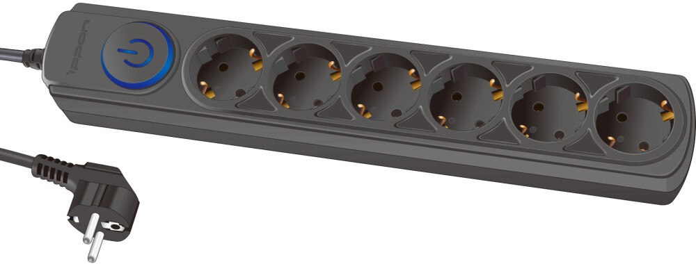 Сетевой фильтр 3м 6 розеток Ippon BK-6-EU-3-16-B черный