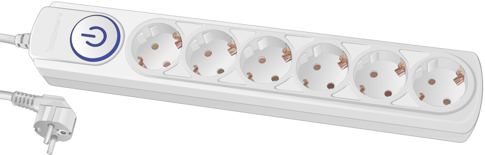 Сетевой фильтр 5м 6 розеток Ippon BK-6-EU-5-16-W белый