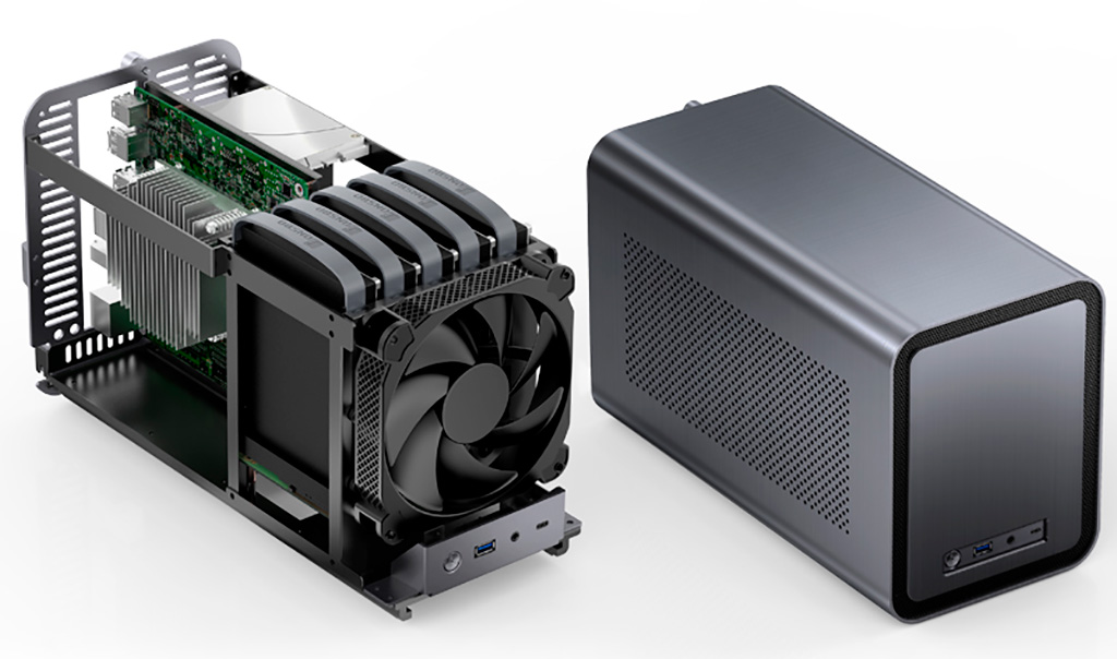 Корпус Jonsbo N1 Gray, без БП, mini-ITX