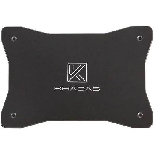 Khadas Heavy Metal Plate For DIY Case, with Khadas LOGO, Black, CNC Carving, KCS-MP-001