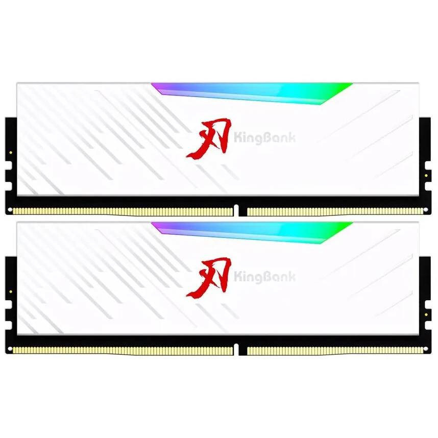 Оперативная память 32Gb Kingbank White Heatsink RGB K5.01.FLM5ED9304, DDR V, PC-48000, 6000MHz, kit 2x16Gb