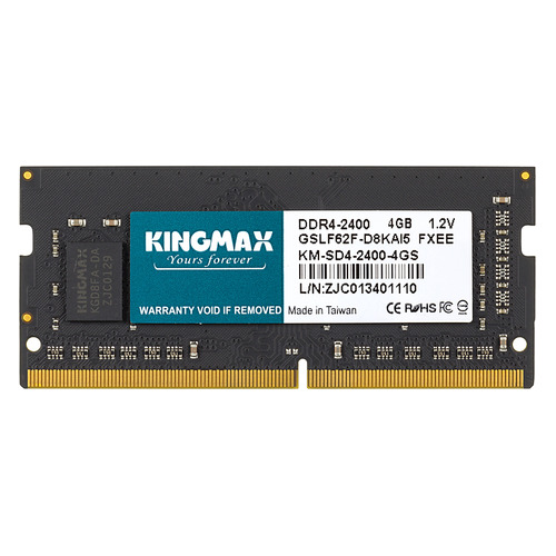 Оперативная память для ноутбука 4Gb Kingmax KM-SD4-2400-4GS, SODIMM DDR IV, PC-19200, 2400MHz