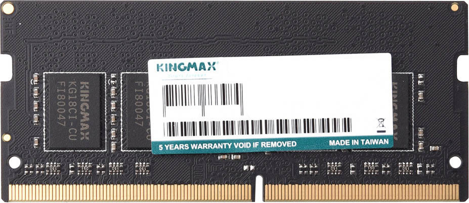 Оперативная память для ноутбука 4Gb Kingmax KM-SD4-2666-4GS, SODIMM DDR IV, PC-21300, 2666MHz