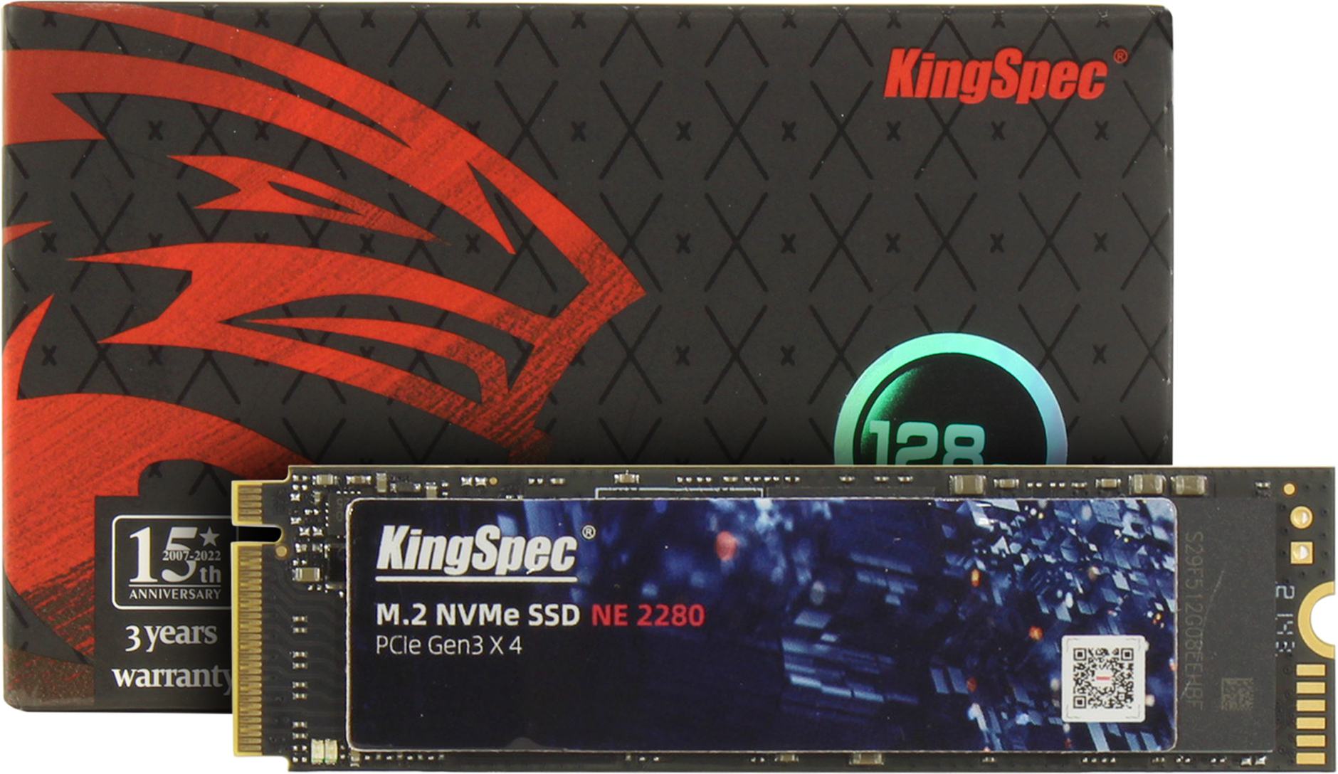 128Gb SSD Kingspec NE-128 2280, (1800/600), NVMe M.2