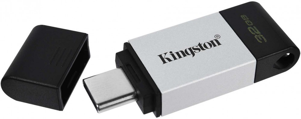 32Gb Kingston DataTraveler 80 DT80/32GB, USB Type-C, Black/Silver