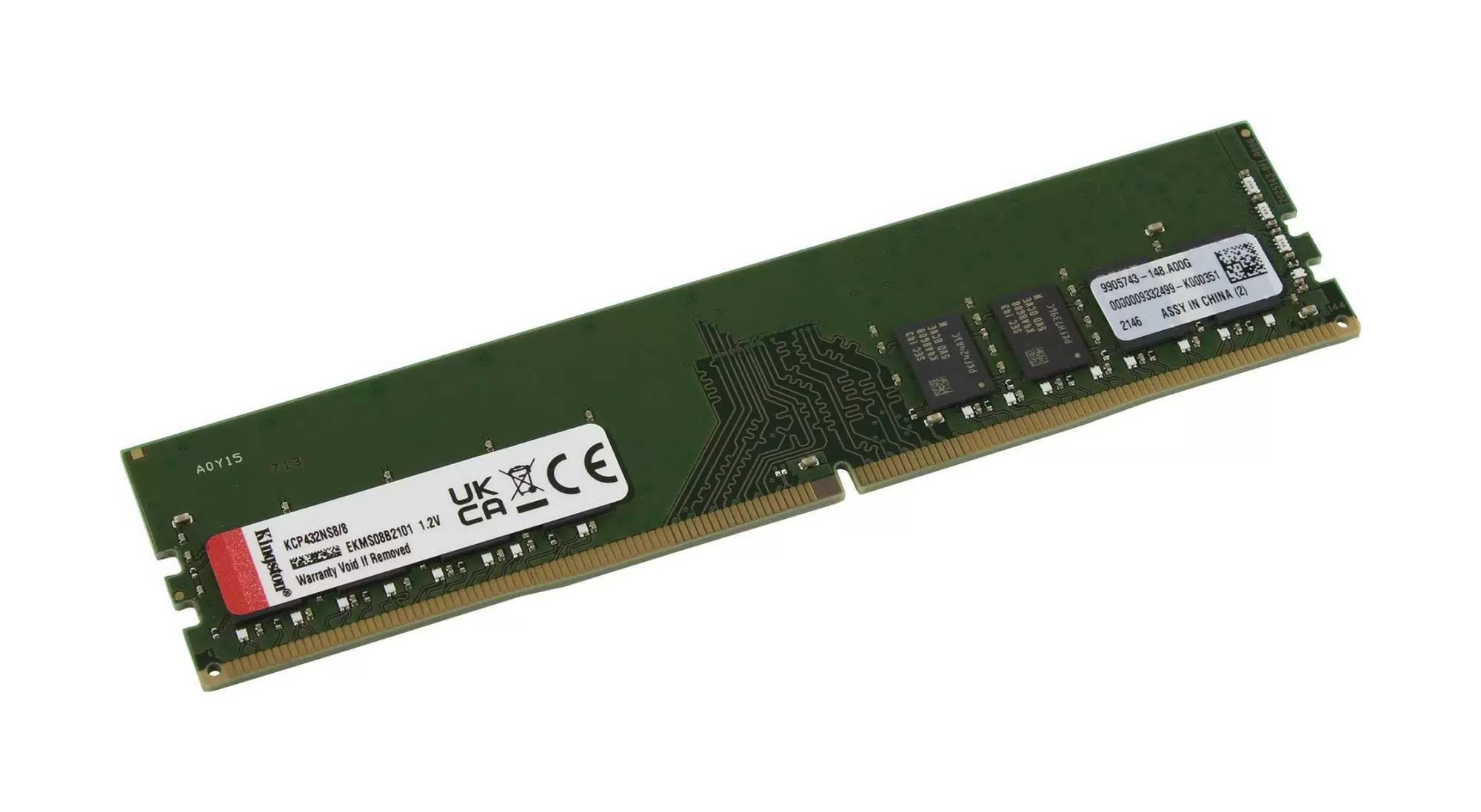Оперативная память 8Gb Kingston KCP432NS8/8, DDR IV, PC-25600, 3200MHz