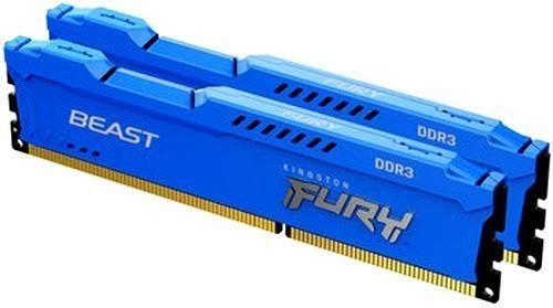 Оперативная память 16Gb Kingston FURY Beast Blue KF316C10BK2/16, DDR III, PC-12800, 1600MHz, kit 2x8Gb