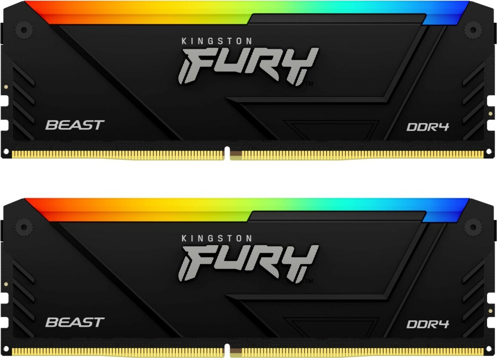 Оперативная память 64Gb Kingston FURY Beast Black RGB KF426C16BB2AK2/64, DDR IV, PC-21300, 2666MHz, kit 2x32Gb