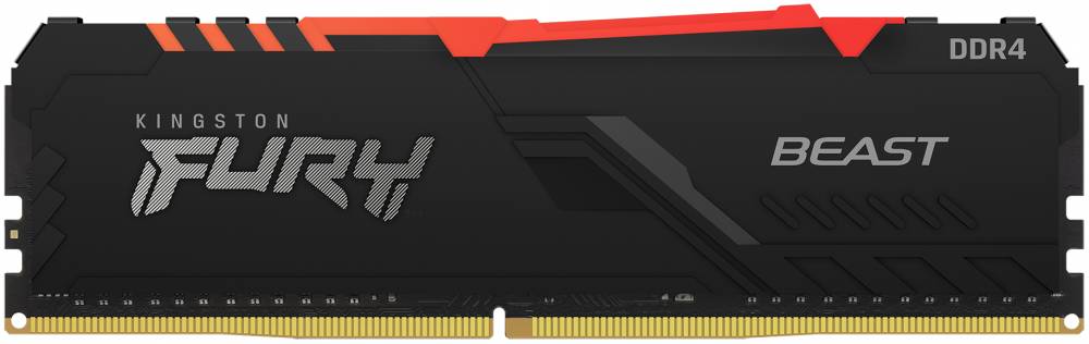 Оперативная память 8Gb Kingston FURY Beast RGB KF426C16BBA/8, DDR IV, PC-21300, 2666MHz