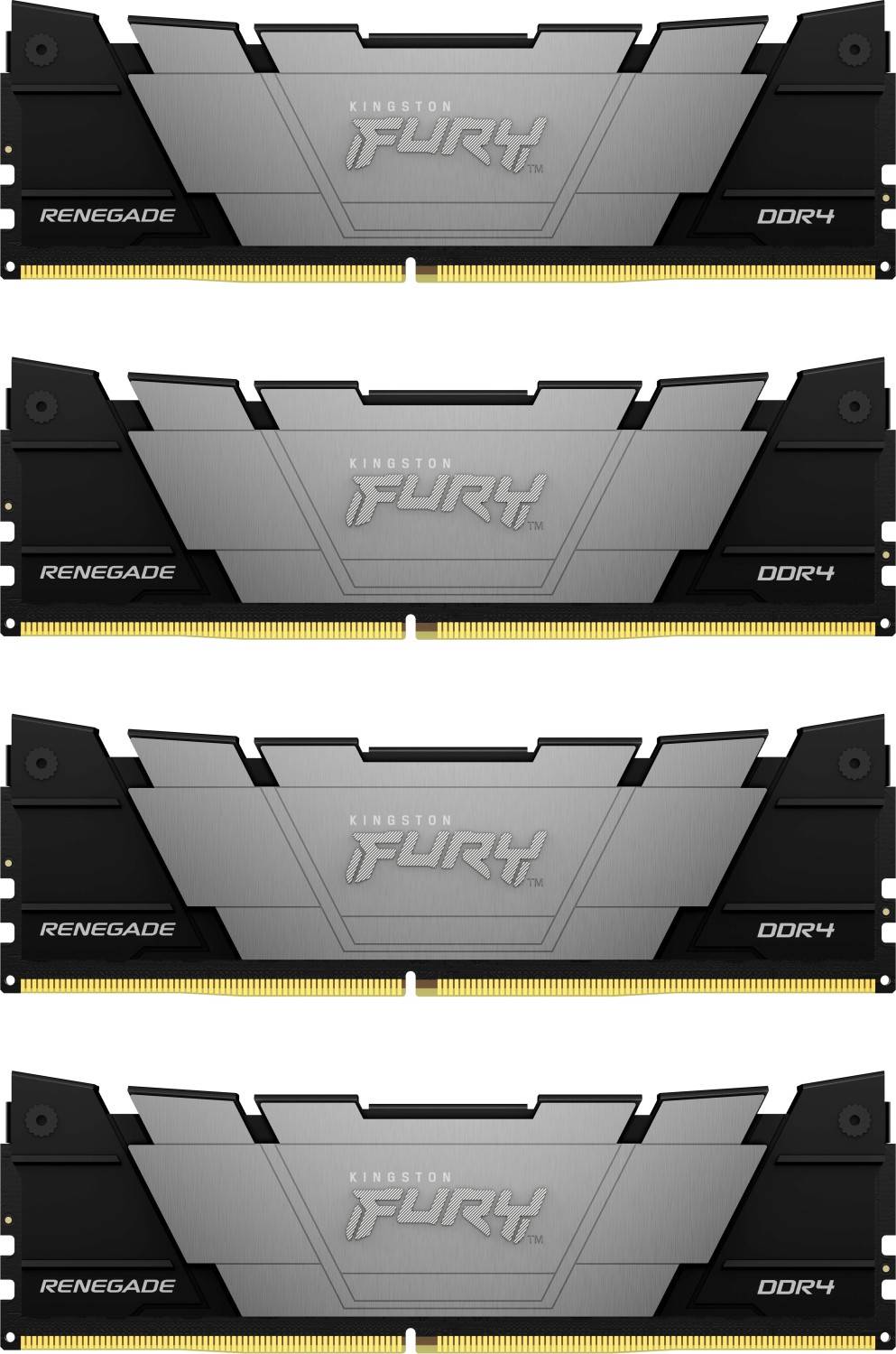 Оперативная память 32Gb Kingston FURY Renegade Black KF432C16RB2K4/32, DDR IV, PC-25600, 3200MHz, kit 4x8Gb