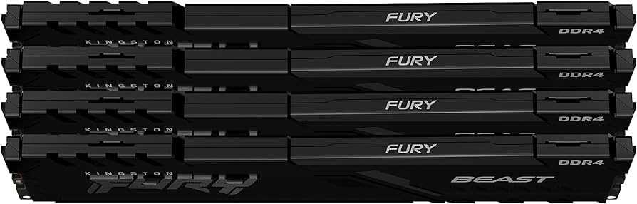 Оперативная память 64Gb Kingston FURY Beast Black KF436C18BBK4/64, DDR IV, PC-28800, 3600MHz, kit 4x16Gb