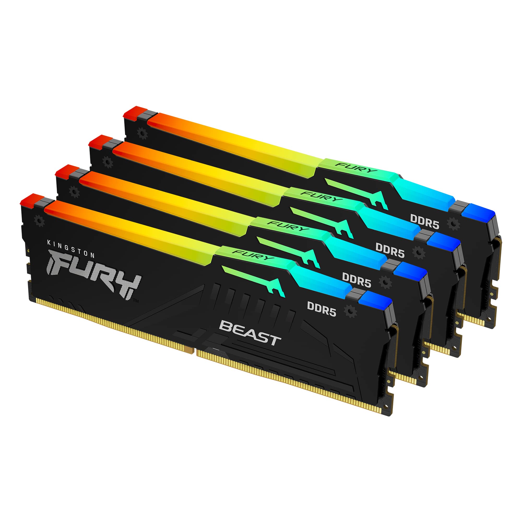 Оперативная память 128Gb Kingston FURY Beast RGB KF552C40BBAK4-128, DDR V, PC-41600, 5200MHz, kit 4x32Gb