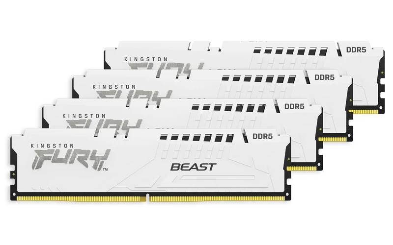 Оперативная память 128Gb Kingston FURY Beast White KF552C40BWK4-128, DDR V, PC-41600, 5200MHz, kit 4x32Gb