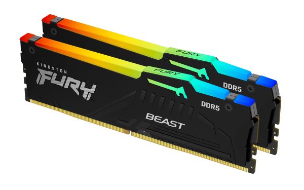 Оперативная память 16Gb Kingston FURY Beast RGB KF556C40BBAK2-16, DDR V, PC-44800, 5600MHz, kit 2x8Gb