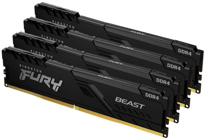 Оперативная память 128Gb Kingston FURY Beast Black KF556C40BBK4-128, DDR V, PC-44800, 5600MHz, kit 4x32Gb