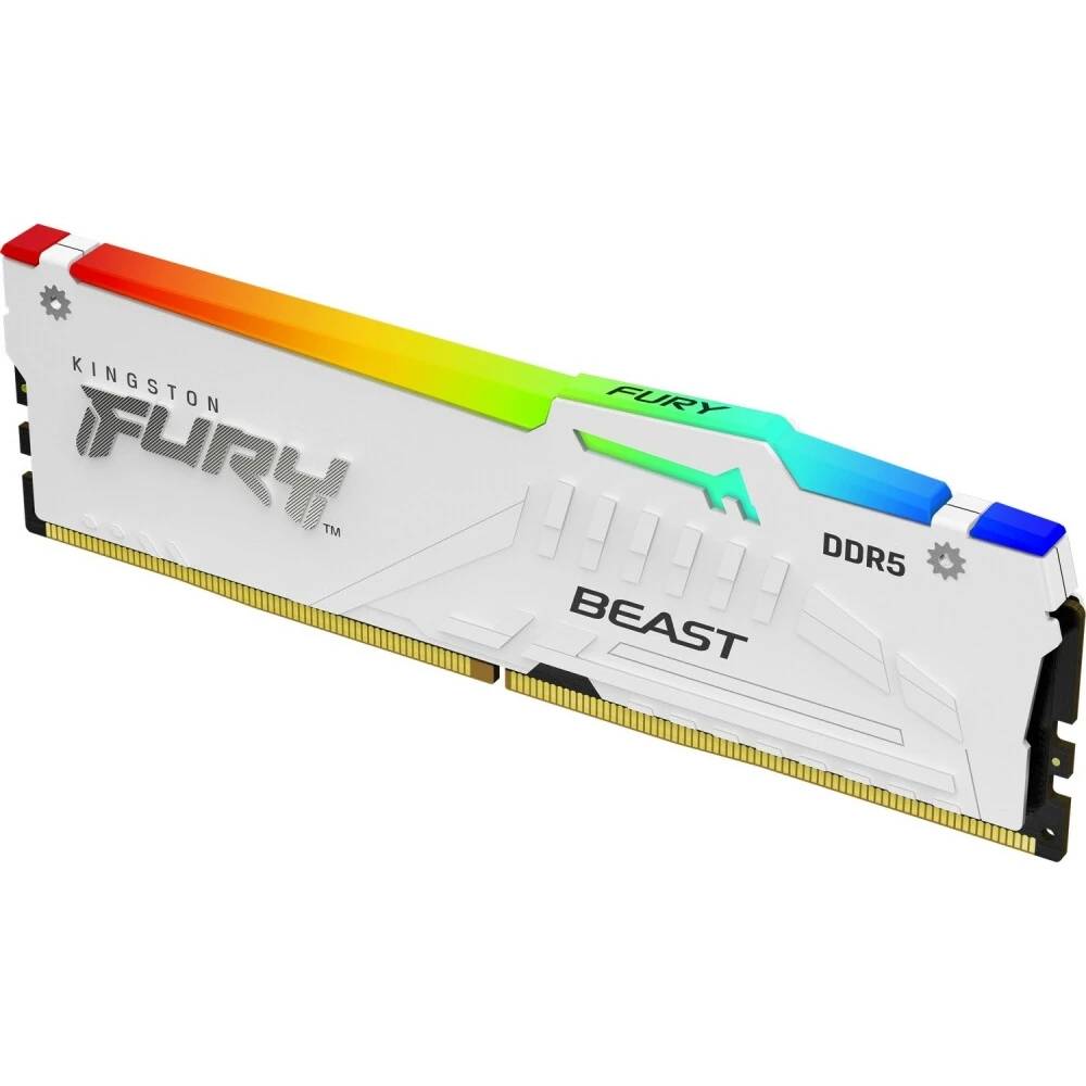 Оперативная память 16Gb Kingston FURY Beast White RGB KF556C40BWA-16, DDR V, PC-44800, 5600MHz