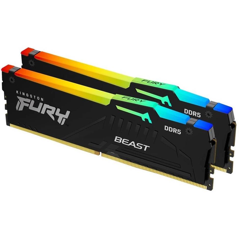 Оперативная память 32Gb Kingston FURY Beast Black RGB KF560C36BBE2AK2-32, DDR V, PC-48000, 6000MHz, kit 2x16Gb