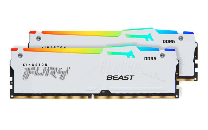 Оперативная память 32Gb Kingston FURY Beast White RGB KF560C36BWE2AK2-32, DDR V, PC-48000, 6000MHz, kit 2x16Gb