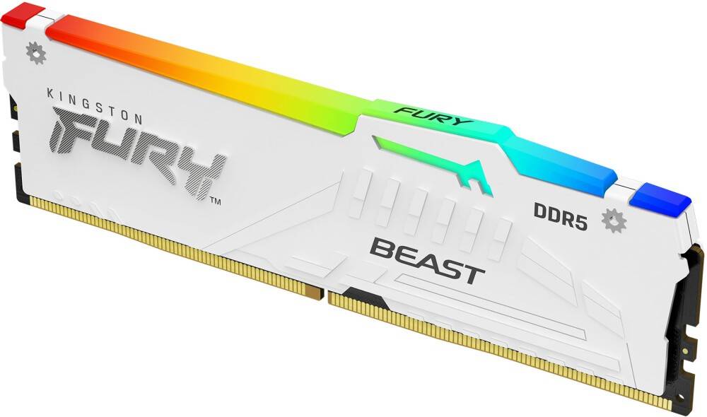 Оперативная память 16Gb Kingston FURY Beast White RGB KF564C32BWEA-16, DDR V, PC-51200, 6400MHz