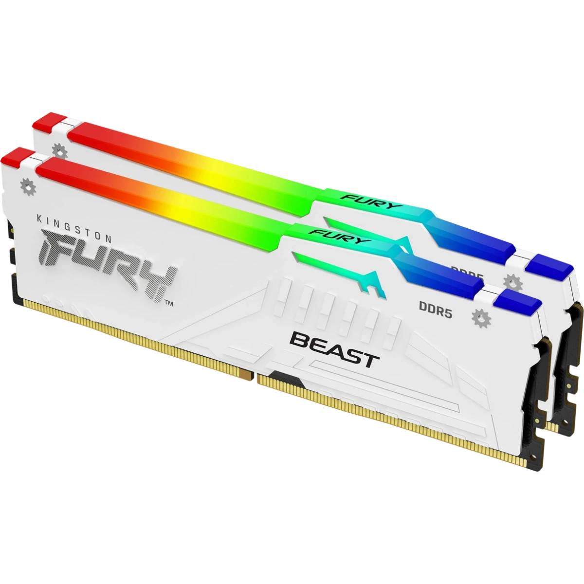 Оперативная память 32Gb Kingston FURY Beast White RGB KF568C34BWEAK2-32, DDR V, PC-54400, 6800MHz, kit 2x16Gb