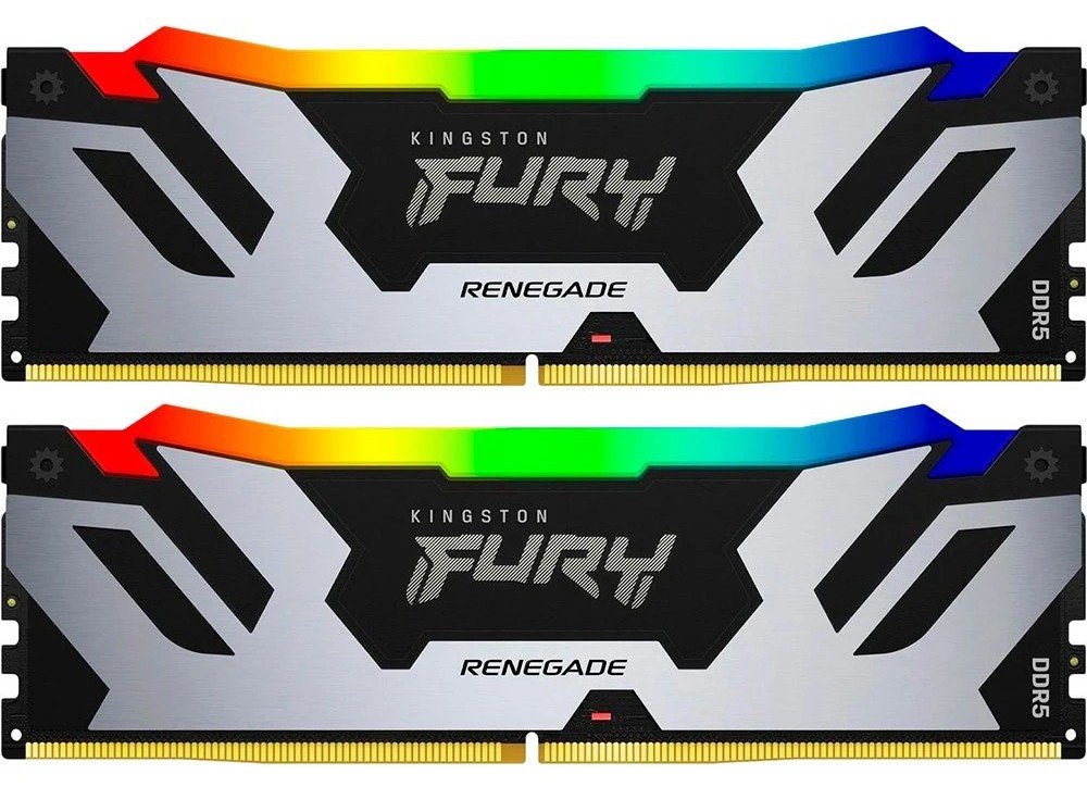 Оперативная память 32Gb Kingston FURY Renegade Silver RGB KF572C38RSAK2-32, DDR V, PC-57600, 7200MHz, kit 2x16Gb