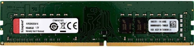 Оперативная память 32Gb Kingston ValueRAM KVR32N22D8/32, DDR IV, PC-25600, 3200MHz