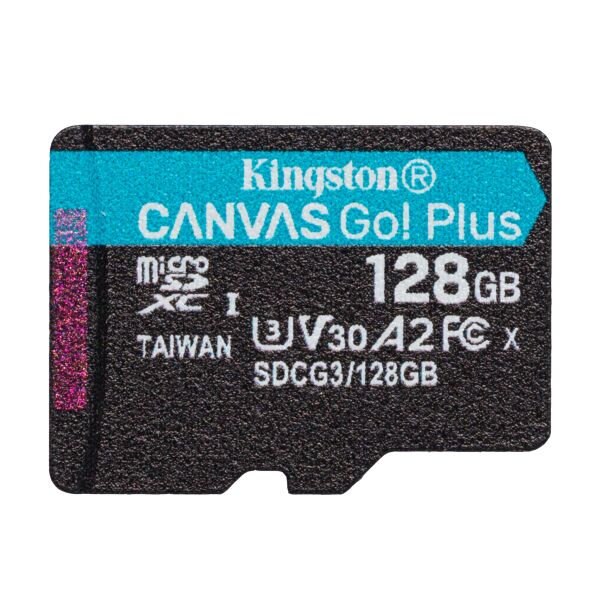 Карта памяти 128Gb Kingston Canvas Go! Plus SDCG3/128GBSP, SD Micro, SDXC Class 10, UHS-I U3