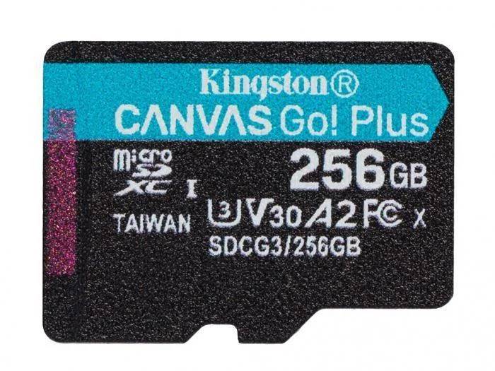 Карта памяти 256Gb Kingston Canvas Go! Plus SDCG3/256GBSP, SD Micro, SDXC Class 10, UHS-I U3