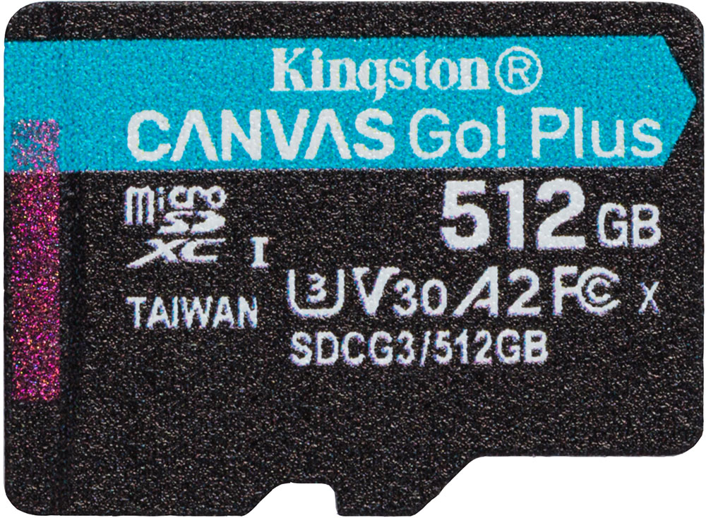 Карта памяти 512Gb Kingston Canvas Go! Plus SDCG3/512GBSP, SD Micro, SDXC Class 10, UHS-I U3