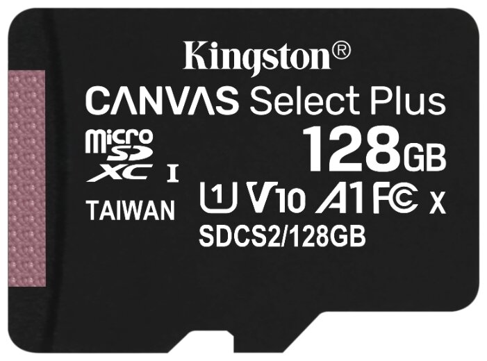 Карта памяти 128Gb Kingston Canvas Select Plus SDCS2/128GBSP, SD Micro, SDXC Class 10, UHS-I U1