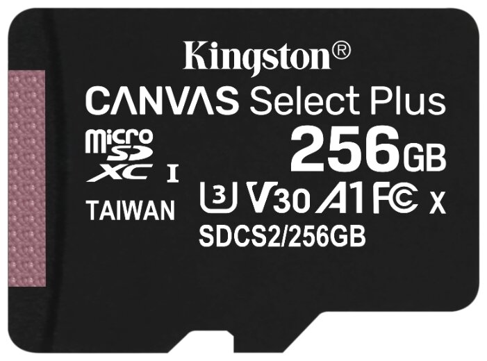 Карта памяти 256Gb Kingston Canvas Select Plus SDCS2/256GBSP, SD Micro, SDXC Class 10, UHS-I U3