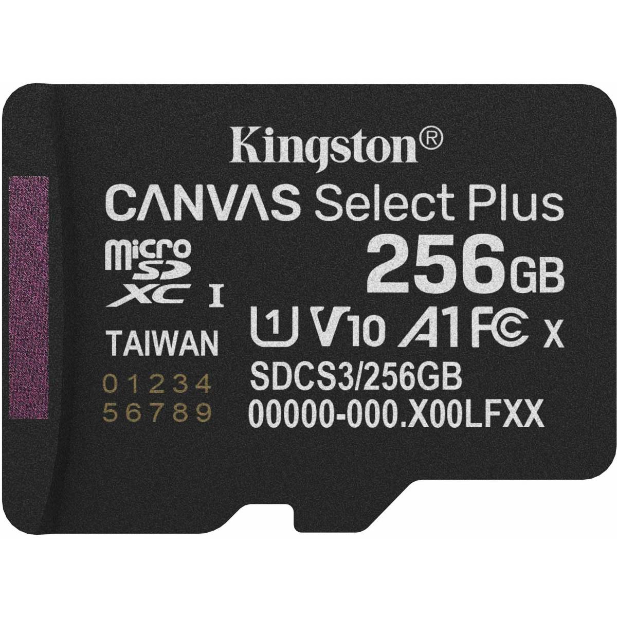 Карта памяти 256Gb Kingston Canvas Select Plus SDCS3/256GBSP, SD Micro, SDXC Class 10, UHS-I U1
