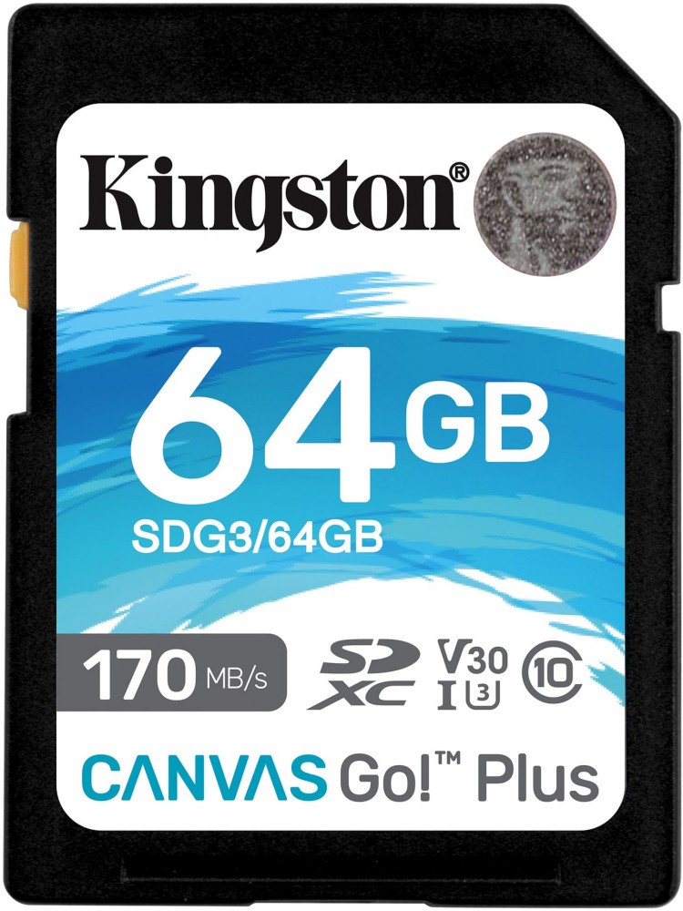 Карта памяти 64Gb Kingston SDG3/64GB, SD, SDXC Class 10, UHS-I U3