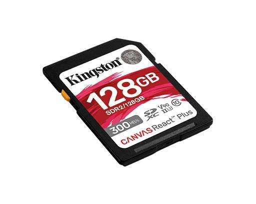 Карта памяти 128Gb Kingston Canvas React Plus SDR2/128GB, SD, SDXC Class 10, UHS-II U3