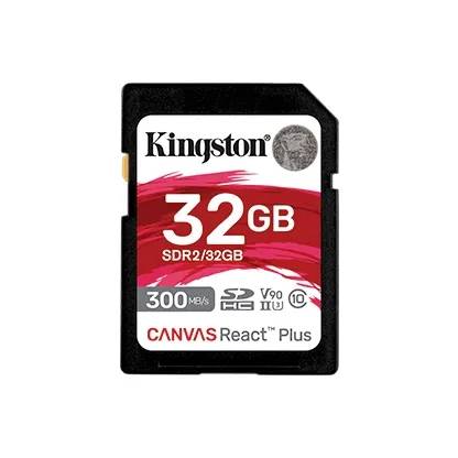 Карта памяти 32Gb Kingston Canvas React Plus SDR2/32GB, SD, SDHC Class 10, UHS-II U3