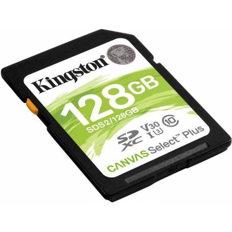 Карта памяти 128Gb Kingston Canvas Select Plus SDS2/128GB, SD, SDXC Class 10, UHS-I U3