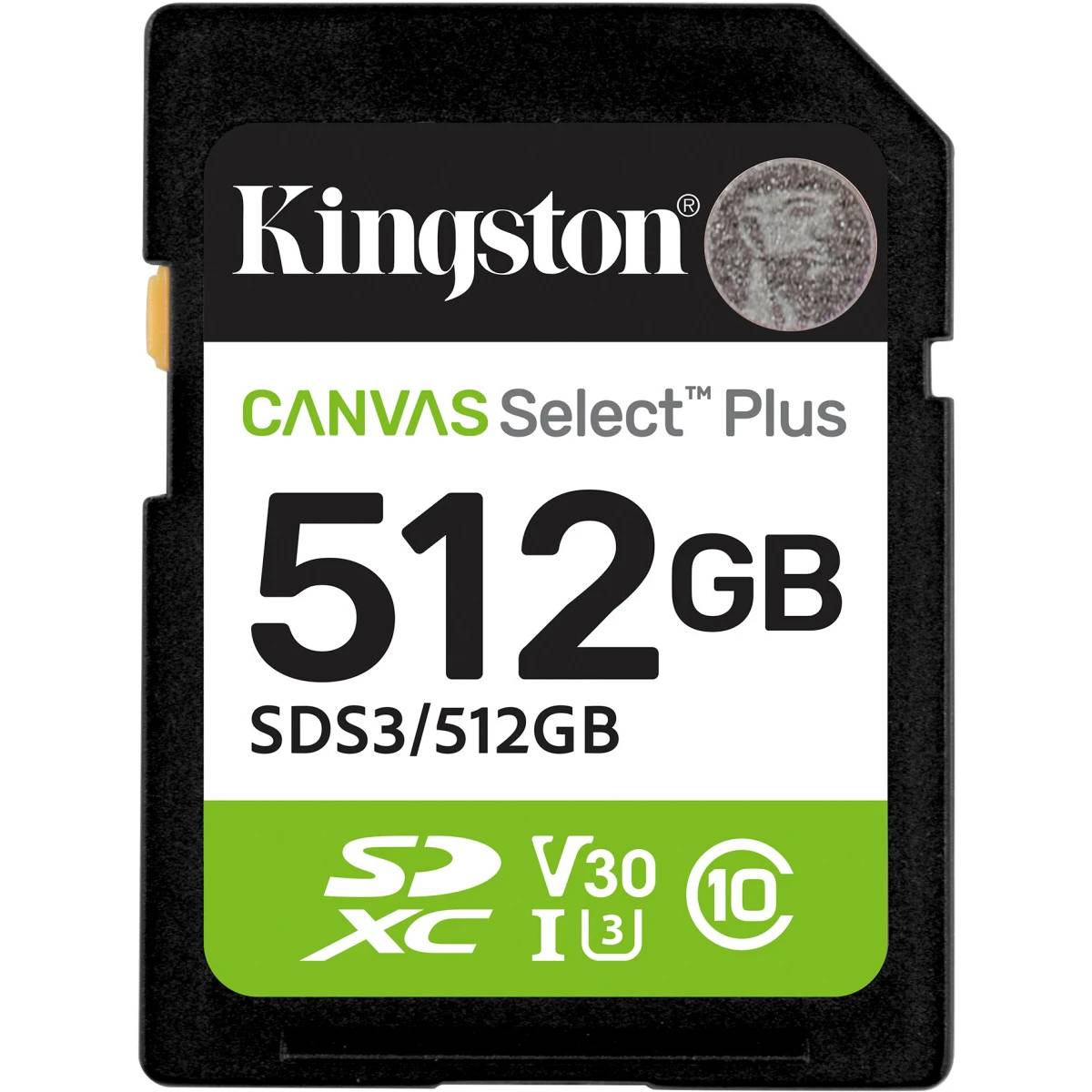 Карта памяти 512Gb SD Kingston Canvas Select Plus SDS3/512GB, SDXC Class 10, UHS-I U3