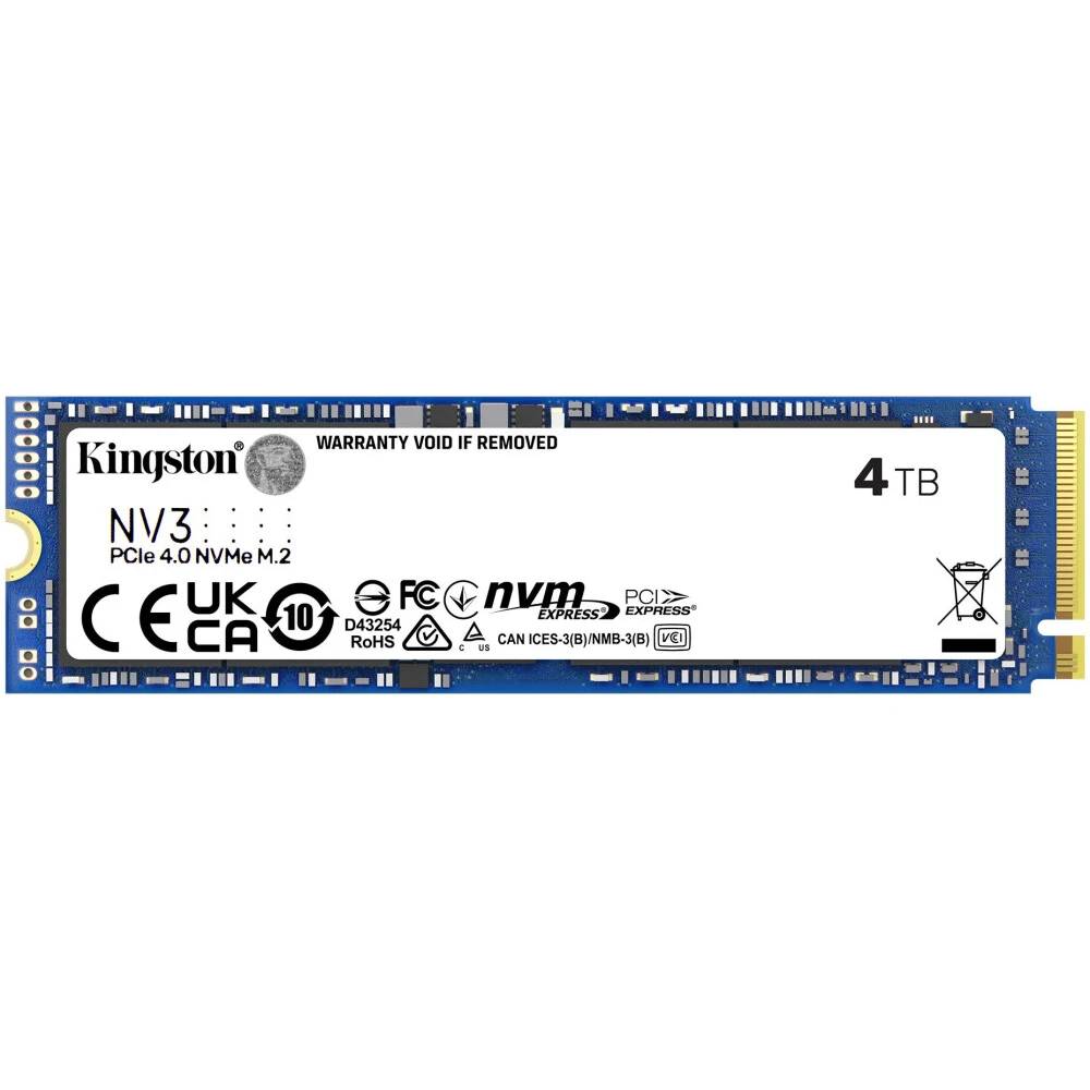 4Tb SSD Kingston NV3 SNV3S/4000GBK, (6000/5000), NVMe M.2, OEM