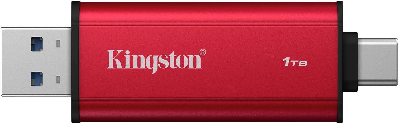 Внешний SSD 1Tb Kingston Dual Portable SSD SPSD/1TB, USB Type-C, USB3.2, Red