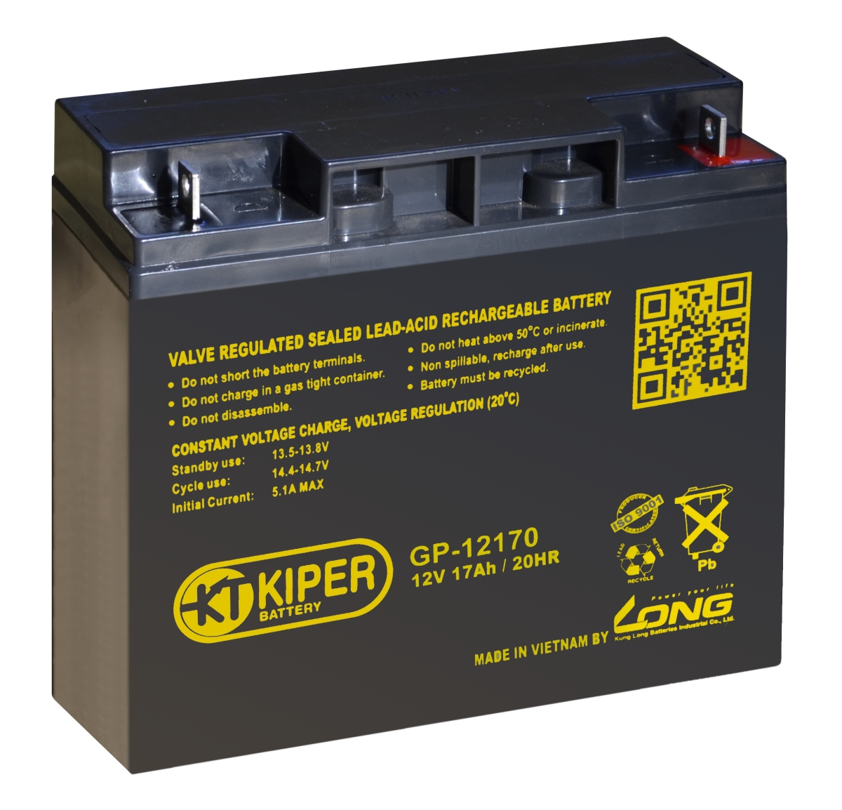 12V / 17Ah, аккумулятор для UPS, Kiper GP-12170