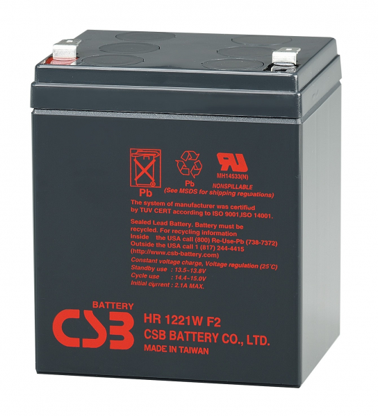 12V / 5.5Ah, аккумулятор для UPS, Kiper HR-1221W (F2)