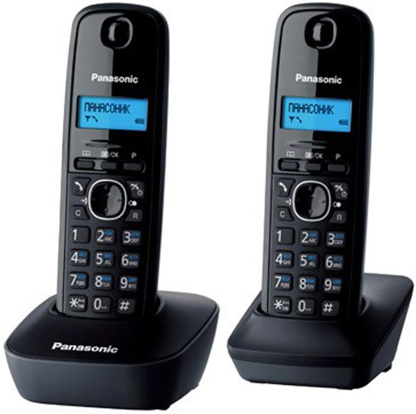 Телефон DECT Panasonic KX-TG1612RUH, черный