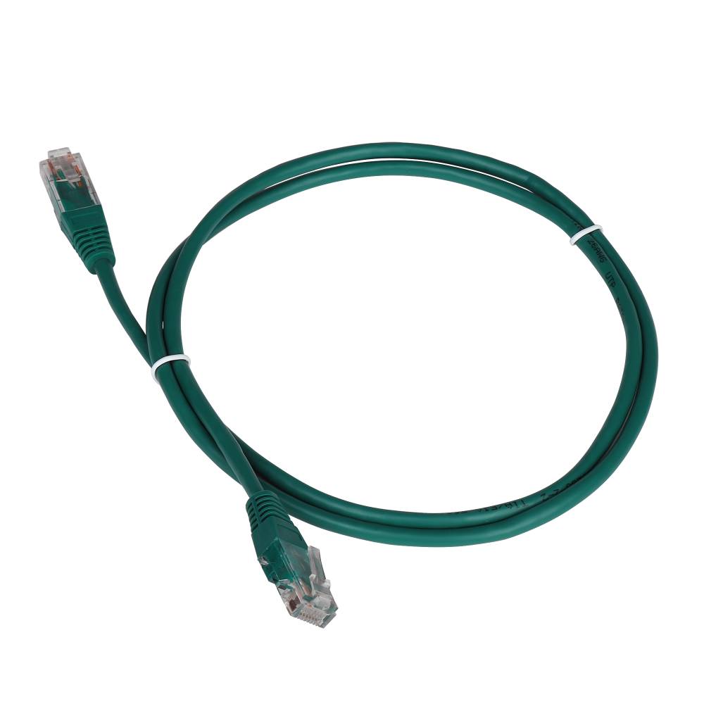Патч-корд 1м, UTP cat.5e, Lanmaster TWT-45-45-1.0-GN, зеленый