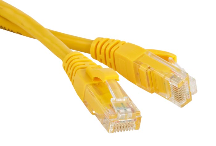 Патч-корд 5м, UTP cat.5e, Lanmaster TWT-45-45-5.0-YL, желтый