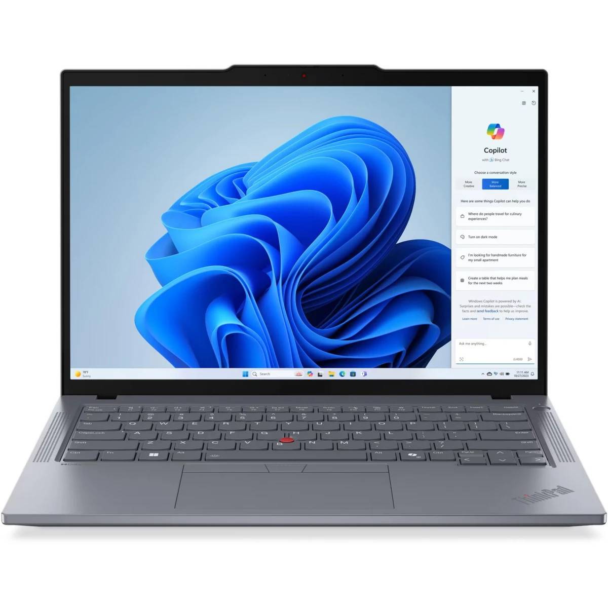 Ноутбук Lenovo ThinkPad T14 Gen 5 21ML0089US, 14" IPS, Core Ultra 7 155U/ 16Gb/ 512SSD/ W11/ Grey