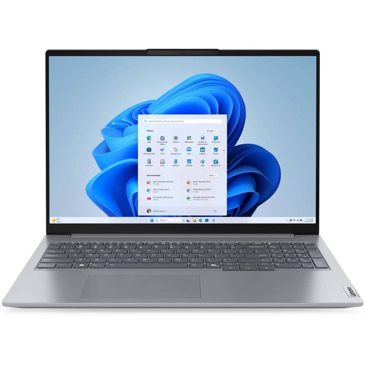 Ноутбук Lenovo ThinkBook 16 G7 ARP (21MW009QSA), 16", Ryzen 7 7735HS/ 16Gb/ 512SSD/ Grey