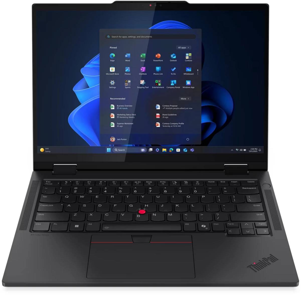 Ноутбук Lenovo ThinkPad T14s 2-in-1 (21R3000WUS), 14" IPS Touch, Core Ultra 7 255U/ 16Gb/ 1TbSSD/ W11/ Black
