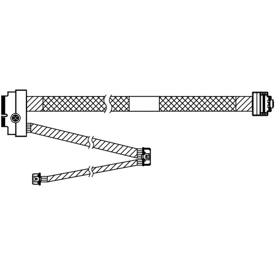 Кабель Lenovo 4X97A88521, Slimline SAS x4 (SFF-8654) - M.2, 0.6м