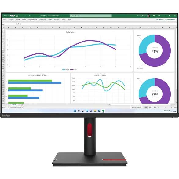 Монитор 31.5" Lenovo ThinkVision T32H-30 (63D3GAT1UK), 2560x1440, IPS, 60Hz (HDMI, DP, USB Type-C)