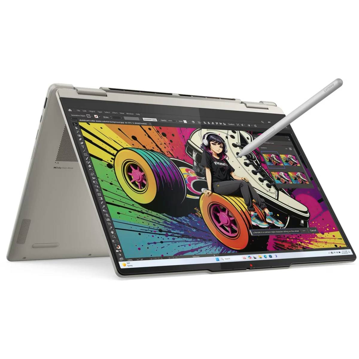 Ноутбук Lenovo Yoga 7 14AKP10 (83JR0061RK), 14" OLED, Ryzen AI 7 350 24Gb/ 24Gb/ 1TbSSD/ W11/ Beige